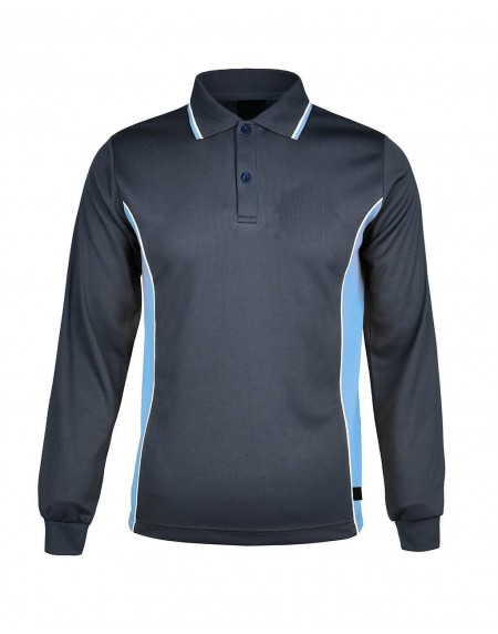 L/S Mesh Polo with Panels for Him